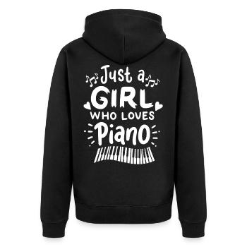 École de piano piano - Veste à capuche bio Premium Unisexe - noir - Dos - Nico (187cm)