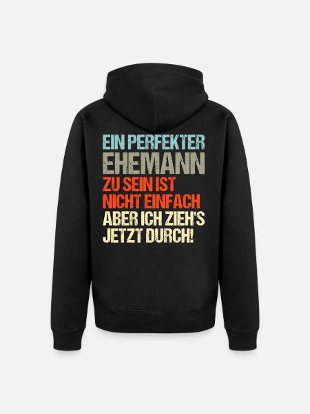 Perfekter Ehemann - Unisex Premium Bio Zip Hoodie - Schwarz