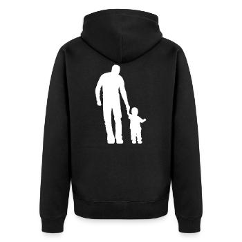 Père fils cool idée cadeau famille douce - Veste à capuche bio Premium Unisexe - noir - Dos - Nico (187cm)