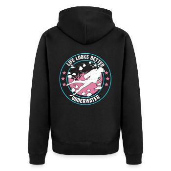 Scuba diving scuba dive diver - Unisex Premium Organic Zip Hoodie - black - Back - Nico (187cm)