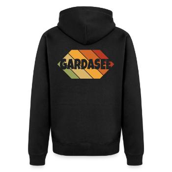 Lake Garda Bike Hiking Hike Kite Surfing Italy - Unisex Premium Organic Zip Hoodie - black - Back - Nico (187cm)