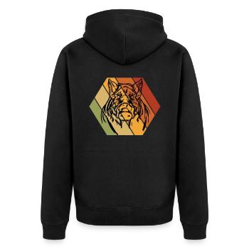 District supervision hunter hunting wild boar boar gift - Unisex Premium Organic Zip Hoodie - black - Back - Nico (187cm)