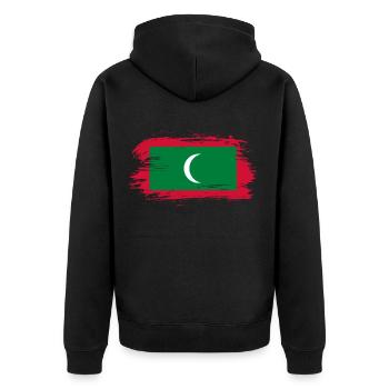 Drapeau des Maldives - Veste à capuche bio Premium Unisexe - noir - Dos - Nico (187cm)
