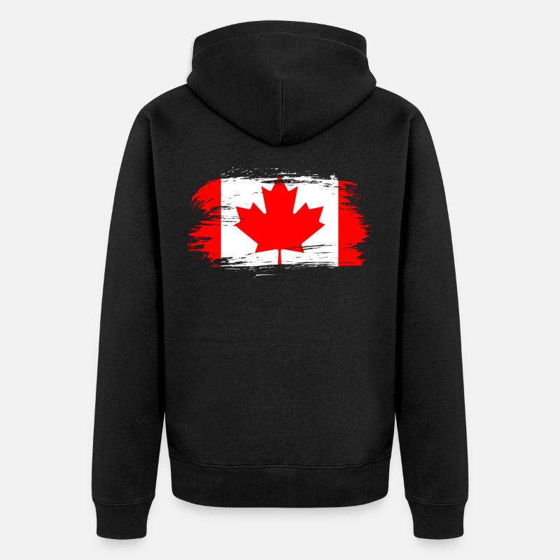 Drapeau du Canada - Veste à capuche bio Premium Unisexe - noir