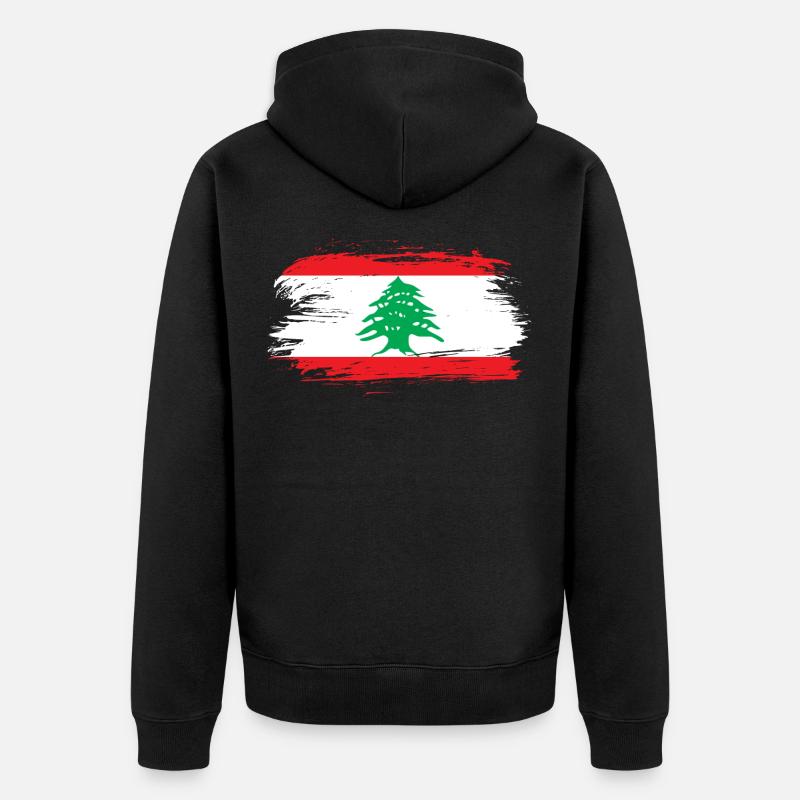 Drapeau liban - Veste à capuche bio Premium Unisexe - noir