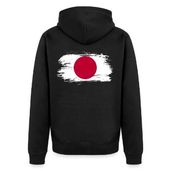 Drapeau du japon - Veste à capuche bio Premium Unisexe - noir - Dos - Nico (187cm)