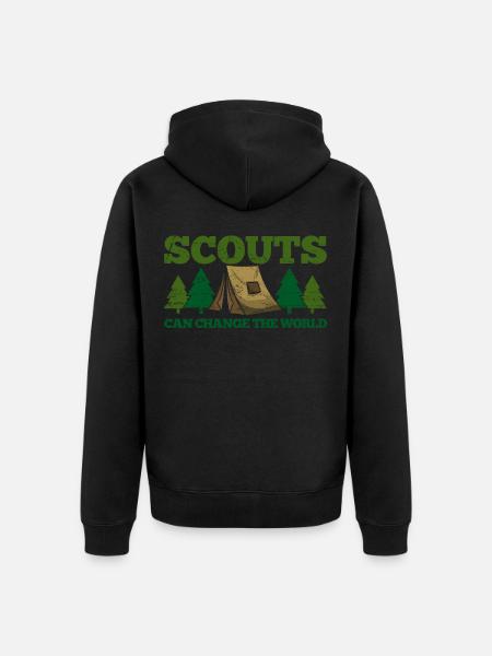 Boy Scout Scouting Camping - Unisex Premium Organic Zip Hoodie - black