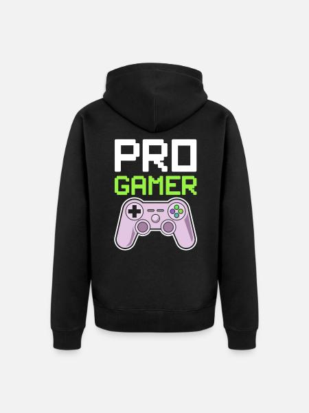 Pro Gamer Spruch Bester - Unisex Premium Bio Zip Hoodie - Schwarz