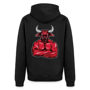 Bodybuilder Taurus Muscles Cadeau de remise en forme - Veste à capuche bio Premium Unisexe - noir - Dos - Nico (187cm)