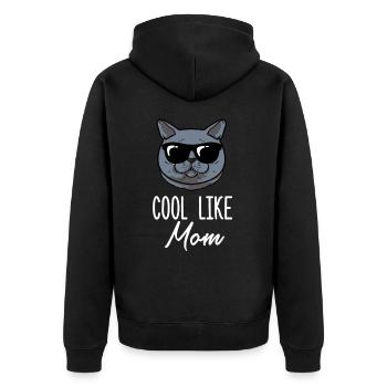 Cool comme maman, maman drôle de chat British Shorthair - Veste à capuche bio Premium Unisexe - noir - Dos - Nico (187cm)