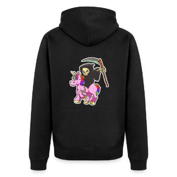 Cadeau Licorne et Grim Reaper - Veste à capuche bio Premium Unisexe - noir - Dos - Nico (187cm)