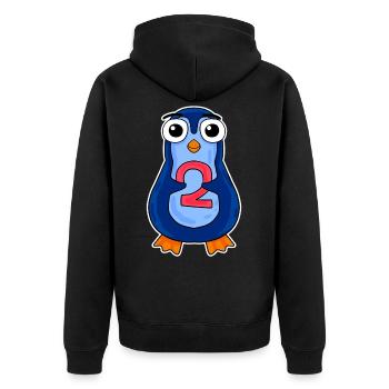 pingouin 2 ans - deux - numéro 2 - 2 année - Veste à capuche bio Premium Unisexe - noir - Dos - Nico (187cm)