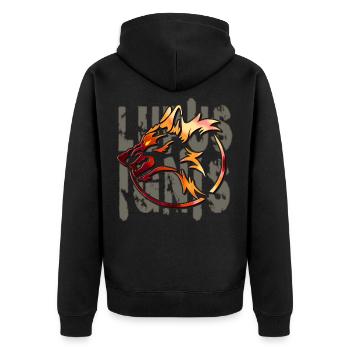 Tribal Flame Wolf - Veste à capuche bio Premium Unisexe - noir - Dos - Nico (187cm)