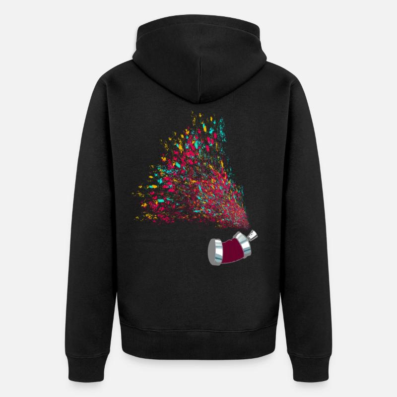 Spraydose Graffiti Kunst in Bunt - Unisex Premium Bio Zip Hoodie - Schwarz