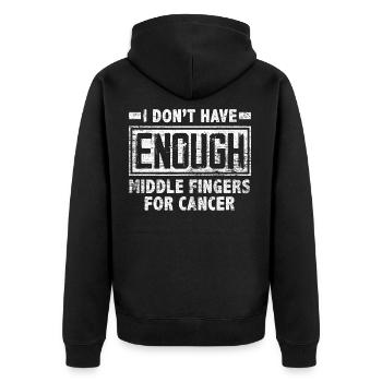 Chemo Mittelfinger - Unisex Premium Bio Zip Hoodie - Schwarz - Hinten - Nico (187cm)