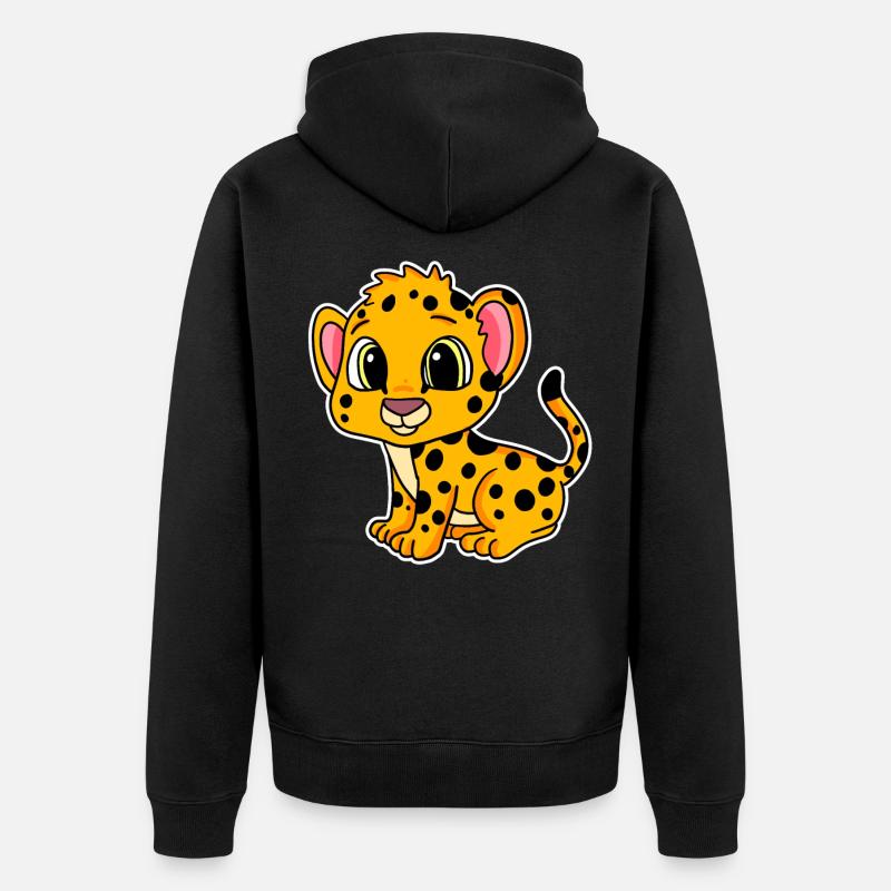 Bébé guépard - Veste à capuche bio Premium Unisexe - noir