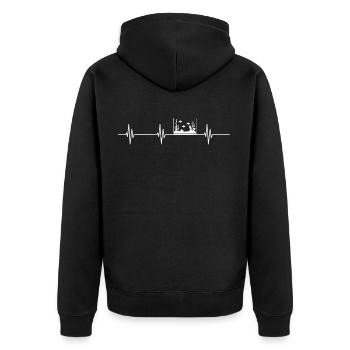 Heatbeat Aquarium Herzschlag Aquascaping Geschenk - Unisex Premium Bio Zip Hoodie - Schwarz - Hinten - Nico (187cm)