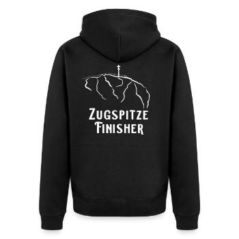 Zugspitze - Unisex Premium Bio Zip Hoodie - Schwarz - Hinten - Nico (187cm)