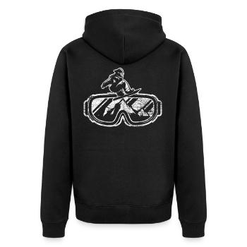Snowboard Montagnes Sport - Veste à capuche bio Premium Unisexe - noir - Dos - Nico (187cm)