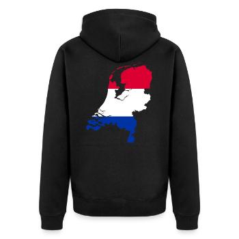 Netherlands Flag Map Gift Idea - Unisex Premium Organic Zip Hoodie - black - Back - Nico (187cm)
