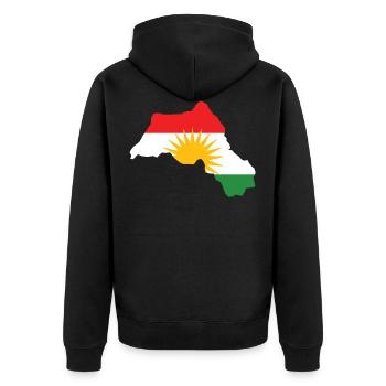 Kurdistan carte drapeau idée cadeau - Veste à capuche bio Premium Unisexe - noir - Dos - Nico (187cm)