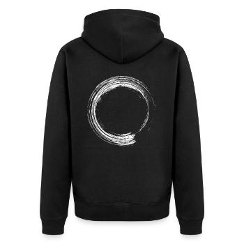 Circle design brush icon white - Unisex Premium Organic Zip Hoodie - black - Back - Nico (187cm)