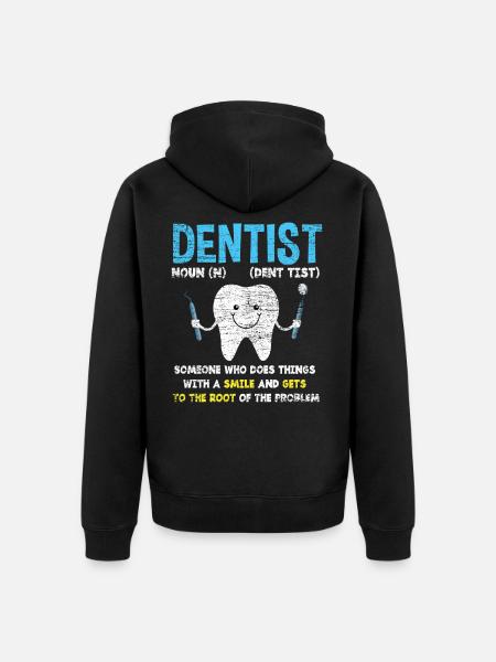 Dentist smile - Unisex Premium Organic Zip Hoodie - black