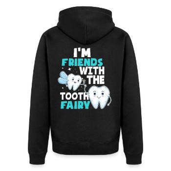 Dentist dentists profession funny saying - Unisex Premium Organic Zip Hoodie - black - Back - Nico (187cm)