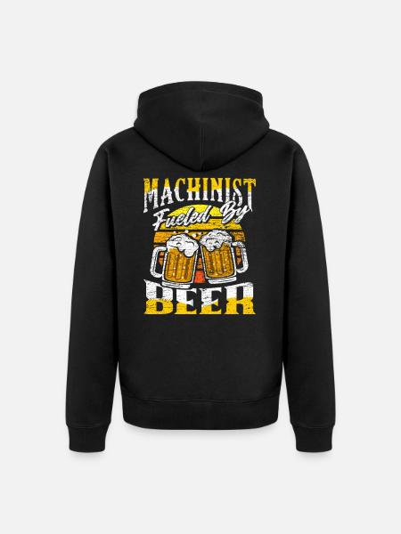 Machinist beer - Unisex Premium Organic Zip Hoodie - black