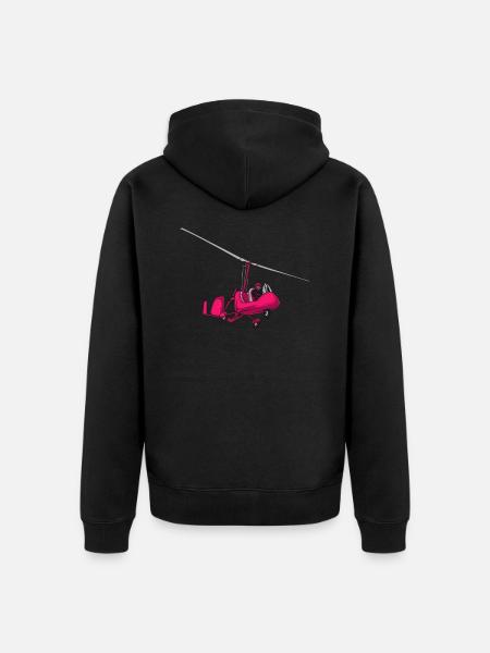 Gyrocopter 1649 - Unisex Premium Organic Zip Hoodie - black
