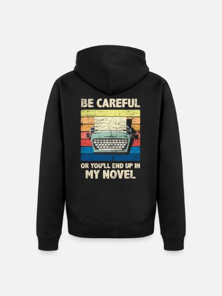 Machine à écrire rétro auteur - Veste à capuche bio Premium Unisexe - noir