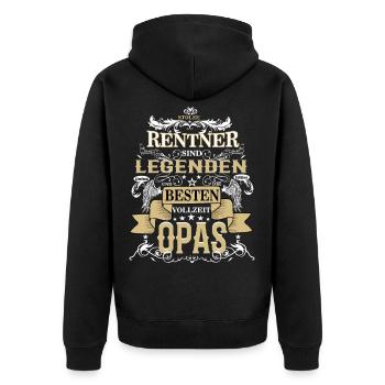 Bester Vollzeit Opa und Rentner Legende - Unisex Premium Bio Zip Hoodie - Schwarz - Hinten - Nico (187cm)