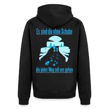 Hund Spazieren gehen Schöner Spruch Hundetrainer - Unisex Premium Bio Zip Hoodie - Schwarz - Hinten - Nico (187cm)