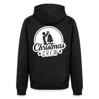 Christmas Crew Weihnachten Tannenbaum - Unisex Premium Bio Zip Hoodie - Schwarz - Hinten - Nico (187cm)