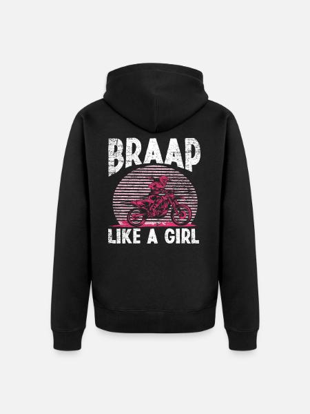 Filles de motocross - Veste à capuche bio Premium Unisexe - noir