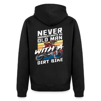 Motocross Old Men Dirt Bike Piste de course - Veste à capuche bio Premium Unisexe - noir - Dos - Nico (187cm)