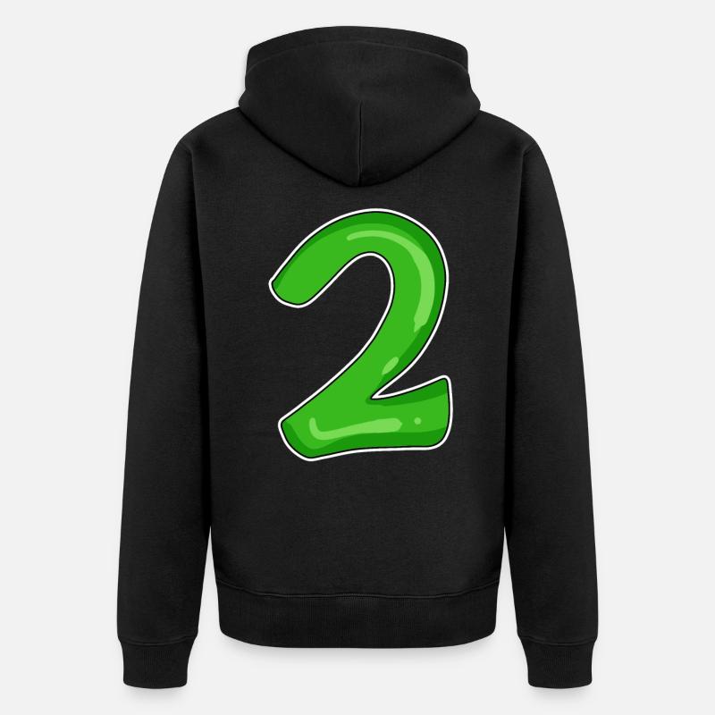 Numéro 2 vert - Veste à capuche bio Premium Unisexe - noir