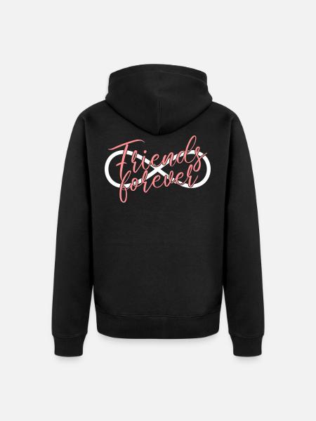 Friends forever infinity symbol - Unisex Premium Organic Zip Hoodie - black