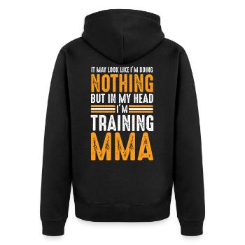 Kampfsport Mma - Unisex Premium Bio Zip Hoodie - Schwarz - Hinten - Nico (187cm)
