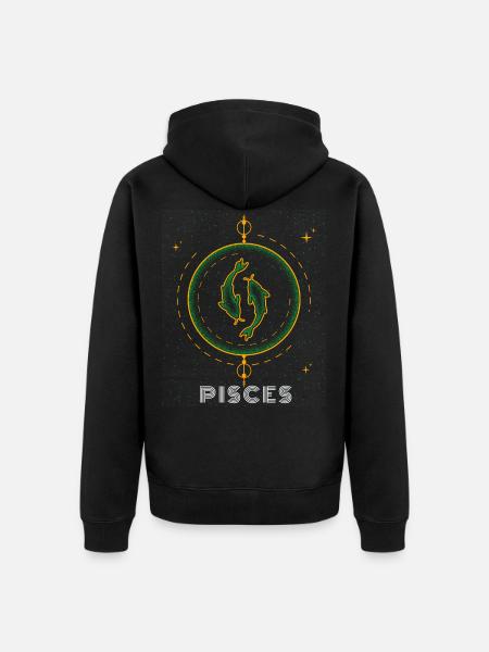 Pisces Pisces Pisces - Unisex Premium Organic Zip Hoodie - black