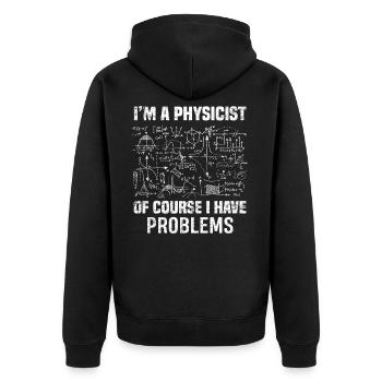 Physik Physiker Mathematiker Geschenk - Unisex Premium Bio Zip Hoodie - Schwarz - Hinten - Nico (187cm)