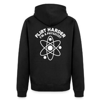 Ich bin Physiker Physik - Unisex Premium Bio Zip Hoodie - Schwarz - Hinten - Nico (187cm)