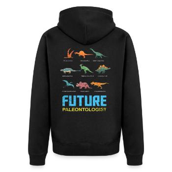 Dinosaure paléontologie paléontologue enfant - Veste à capuche bio Premium Unisexe - noir - Dos - Nico (187cm)