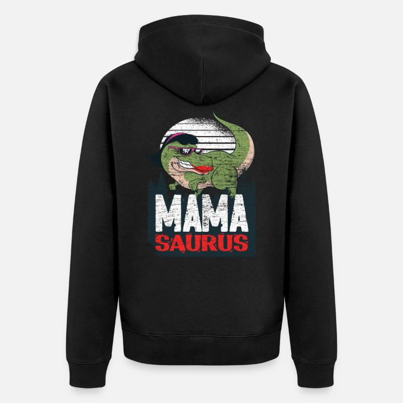 Dinosaure Mamasaurus Mama Saurus - Veste à capuche bio Premium Unisexe - noir