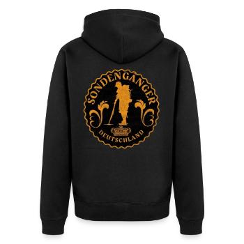 Sondler Sondengänger Sondeln Hobby Schatzsucher - Unisex Premium Bio Zip Hoodie - Schwarz - Hinten - Nico (187cm)