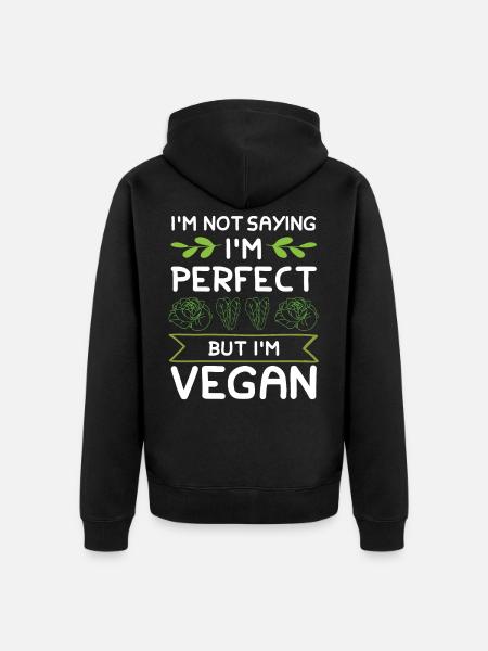 Vegan vegans - Unisex Premium Organic Zip Hoodie - black
