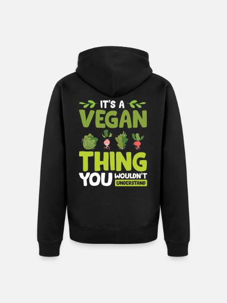 Vegan vegans - Unisex Premium Organic Zip Hoodie - black