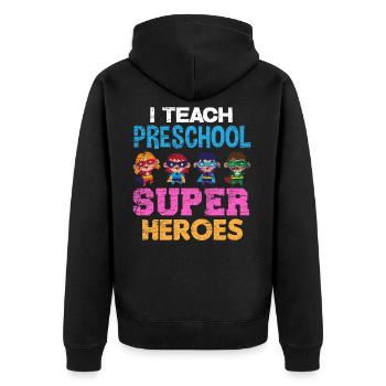 Enseignant préscolaire - Veste à capuche bio Premium Unisexe - noir - Dos - Nico (187cm)