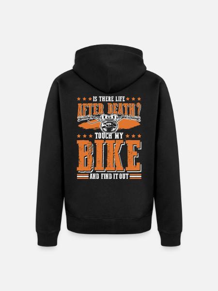 bike biker motorcycle - Unisex Premium Organic Zip Hoodie - black