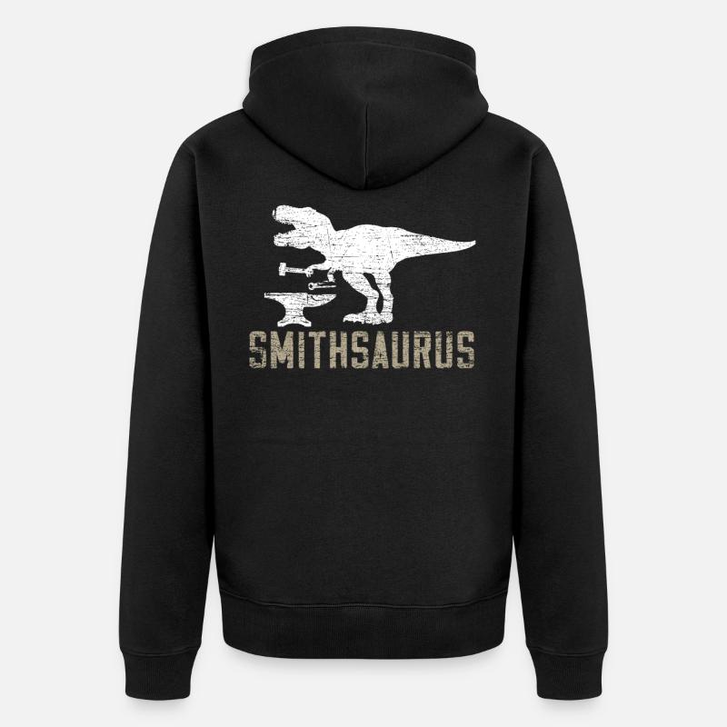 Dinosaure forgeron - Veste à capuche bio Premium Unisexe - noir